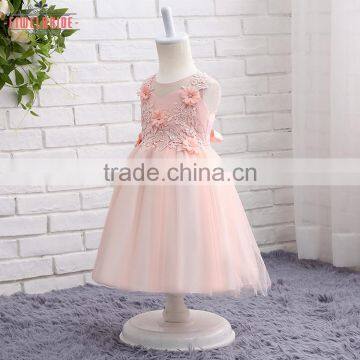 China Supplier Short Pink Flower Girl Dress for 4 Years Girl