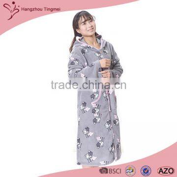 Micro Fleece Pajamas With Zipper Women's Pajama Sleepwear