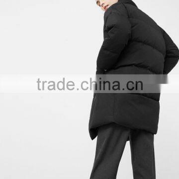 Women's Black Quilted Loose Fit Down Garment/jacket photo-4