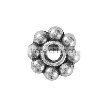 Zinc Based Alloy Spacer Beads Flower Antique Silver