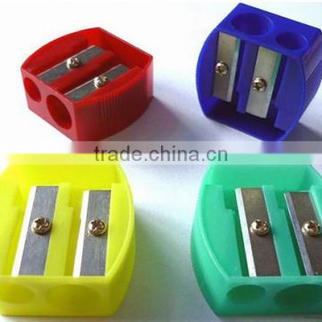 two holes plastic pencil sharpener