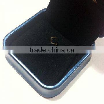 Sapphire Blue Leather Jewelry Box Double Ring and Pandent Packing photo-4