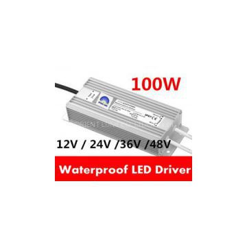 12v 2v 36v 48v constant voltage 100W  Waterproof IP67 led driver power supply source lighting transformer (15w-300w)