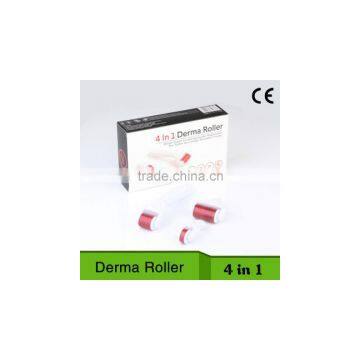 2015 NEW titanium microneedle roller 4 in 1 derma roller with desinfection tank