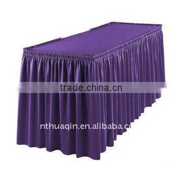 Violet polyester rectangle table skirting table skirts table linen