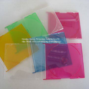 CD dvd cases 5.2mm Plastic silm CD dvd Case Plastic silm CD dvd  Box Plastic silm CD dvd Cover square  with Colour Tray