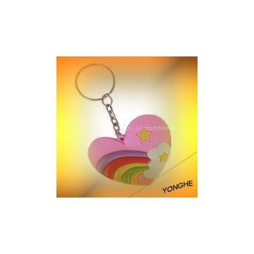 Heart shape love vinyl key chain wedding gift