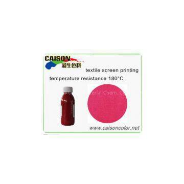 Rosy red pigment paste for textile printing  liquid textile binder for textile screen printing