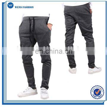 Custom New Design Plain Regular Fit Elastic Straps Sports Harem Pants Man