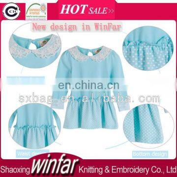 shaoxing winfar 100% cotton fabric child dress cheap child clothes