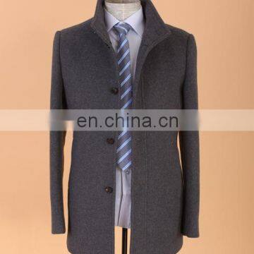 Wholesale Men's Slim Fit Long Single Breasted Coat Panel Wool Cashmere Jacket