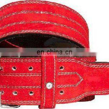 Red Leather Power Weight Lifting Belt