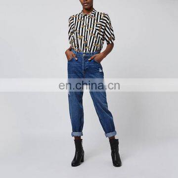 2016 Fashion Chic Striped Dolman Top Women Clothing photo-2