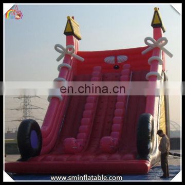 Funny inflatable slide, inflatable slide with wheel&bowknot for kids