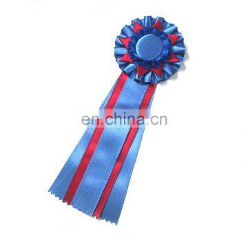 Factory Handmade Triple Layer Horse Race Award Ribbon Rosette Badge,Horse Sport Flower Ribbon Rosette,Profession Supplier