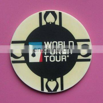 WORLD POKER TOUR fashion 2d custom pvc silicone cup mat coaster