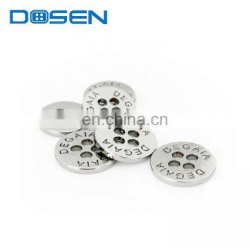 Custom Carved Logo silver designer shirt buttons