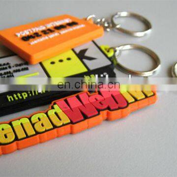 plastic custom rubber name keychains for gifts