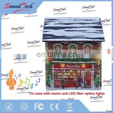 High quality tin can factories metal tin can with music and LED fiber optics light up