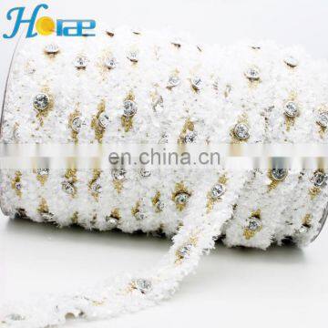hit156 2.5cm white color crystal ribbon band rhinestone ribbon trimming decoration