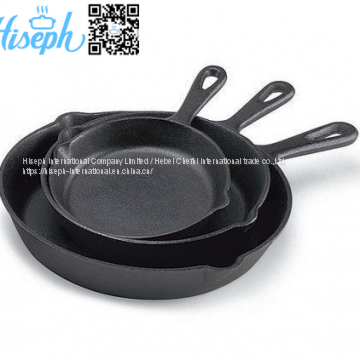 Hiseph cast iron pan skillet 3 set with handle HS-2