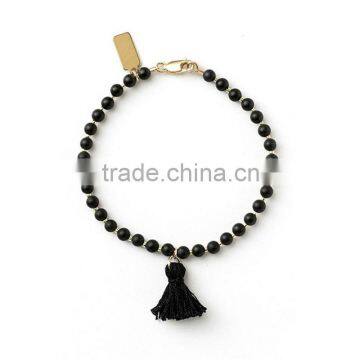 Handmade lava stone bracelet custom charm bracelet customTassel bracelet