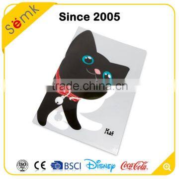 Novelty animal printing square shape hard plastic file folder