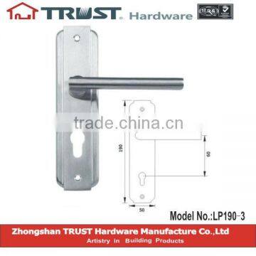 LP190-3:Solid Stainless Steel Door Handle with lock plate