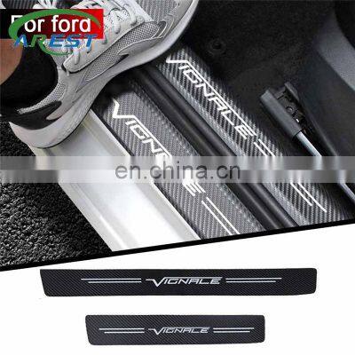 4pcs car Sticker door carbon leather Fiber Sill Plate For Ford VIGNALE KUGA ST-Line accessories car styling