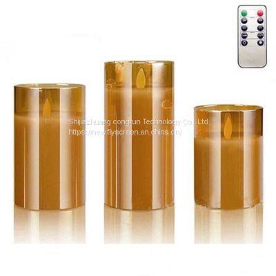Holiday Candles Flameless White Dancing Moving Flame Wick Led Candle