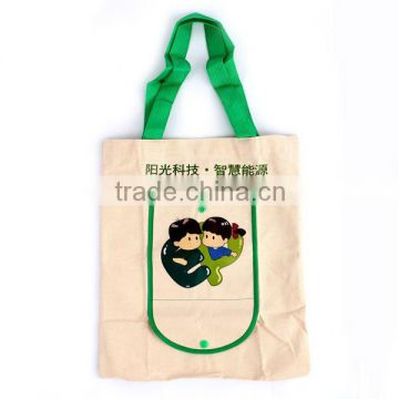 Folded to be pouch canvas foldable shopping bag