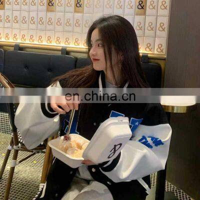 2021 New Autumn American Baseball Uniform Jacket Women's Ins Ice Cube Loose Jacket Couple Jacket photo-4