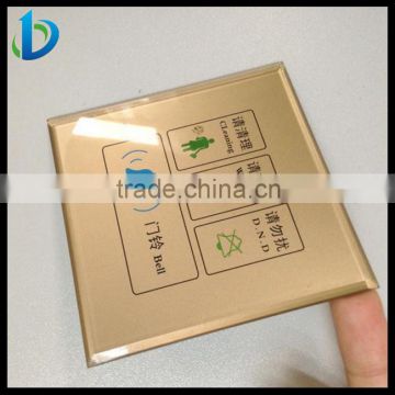 High quality 0.5-5mm tempered touch door bell glass panel