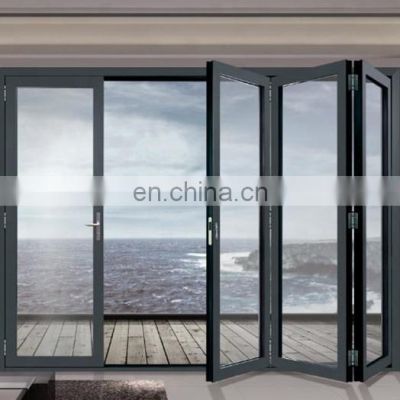 Commercial villa aluminum frame glass door/aluminum bi folding door