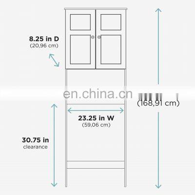 Wooden Bathroom Cabinet Design Cabinet White With Doors and Shelves photo-5