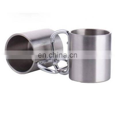 Outdoor Stainless Steel Cup Mug With Foldable Self-Lock Carabiner Handle Portable Folding Handle Cup for Camping photo-3