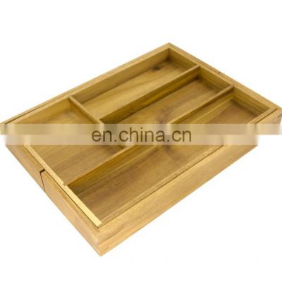 Natural  Expandable Acacia Wood Drawer Organizer