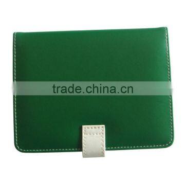 PU green note book card holder leather note card holder