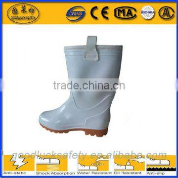 white pvc boots with cotton lining for cold place