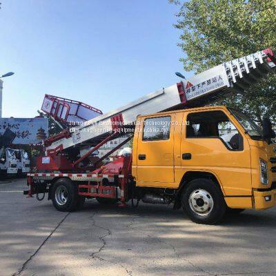 Aerial Work Vehicle 23m Straight Arm Manned Climbing Vehicle Loading Ladder Car Mobile Lifting Car photo-2