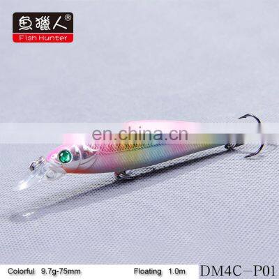 Fish Hunter DM4C Minnow 75MM/9.7G/1M Fishing Bait Lure Hooks Artificial Hard Minnow Fishing Lures photo-4