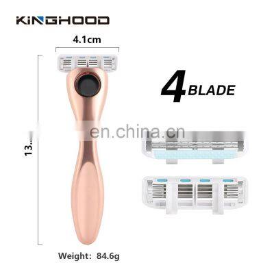 Custom Rose Gold High Quality Women 6 Blades System Razors Shaving Safety Razor photo-2
