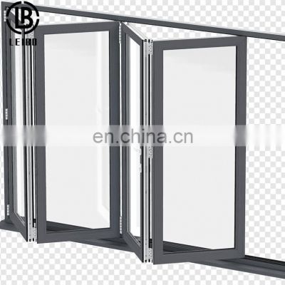 Aluminium tempered glass bifolding windows horizontal folding local window aluminium bifold window balcony window