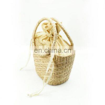 Water Hyacinth Handbag New Arrival Straw Beach Bag Interior With Cotton Lining Vietnam Supplier photo-3
