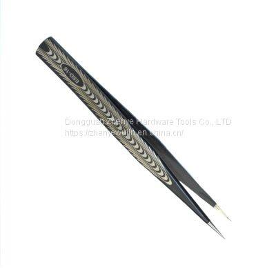 Precision Stainless Steel Hard Anti-static Tweezers Bird's Nest Hair Picking Clip Maintenance Tweezers Pointed Straight Head With Texture 16 Tweezers