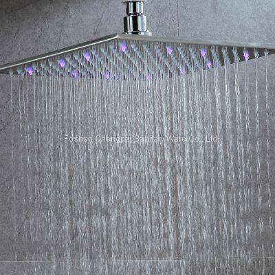 Concealed LED Square Shower Head With Shower Arm Shower Mixer 304 Stainless Steel Showerhead photo-3