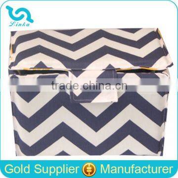 Navy Blue Chevron Cotton Canvas Pearl Foam Padded Camera Insert Protective Camera Insert Bag