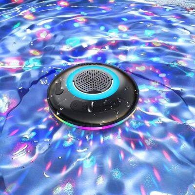 Outdoor Water Proof Swim Pool Levitating Rotating UFO Shape Speakers IPX7 Waterproof RGB Light Wireless Floating Speaker