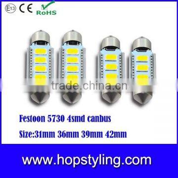 Canbus 31mm/36mm/39mm/42mm 5730 4 smd led festoon dome light , car led interior light , led license lights