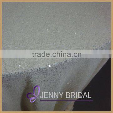 SQN#47 High Quality Wedding Party Cream Beige Sequin Restaurant Table Cloth photo-3